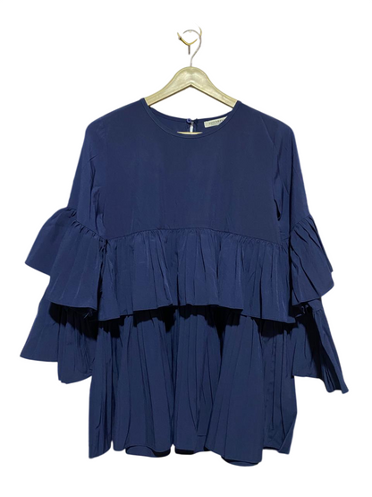 LUZA BELLE |L/XL| BUST 20| B21| NAVY BLUE TIERED RUFFLE TOP