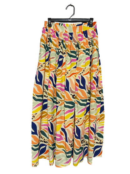 SARA COLLECTION |M| WAIST 28| B21| VIBRANT MULTICOLOR ABSTRACT PRINT MAXI SKIRT