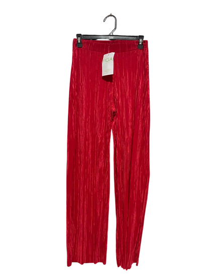 FIGA |S| WAIST 26| B22| VIBRANT RED PLEATED WIDE-LEG TROUSERS