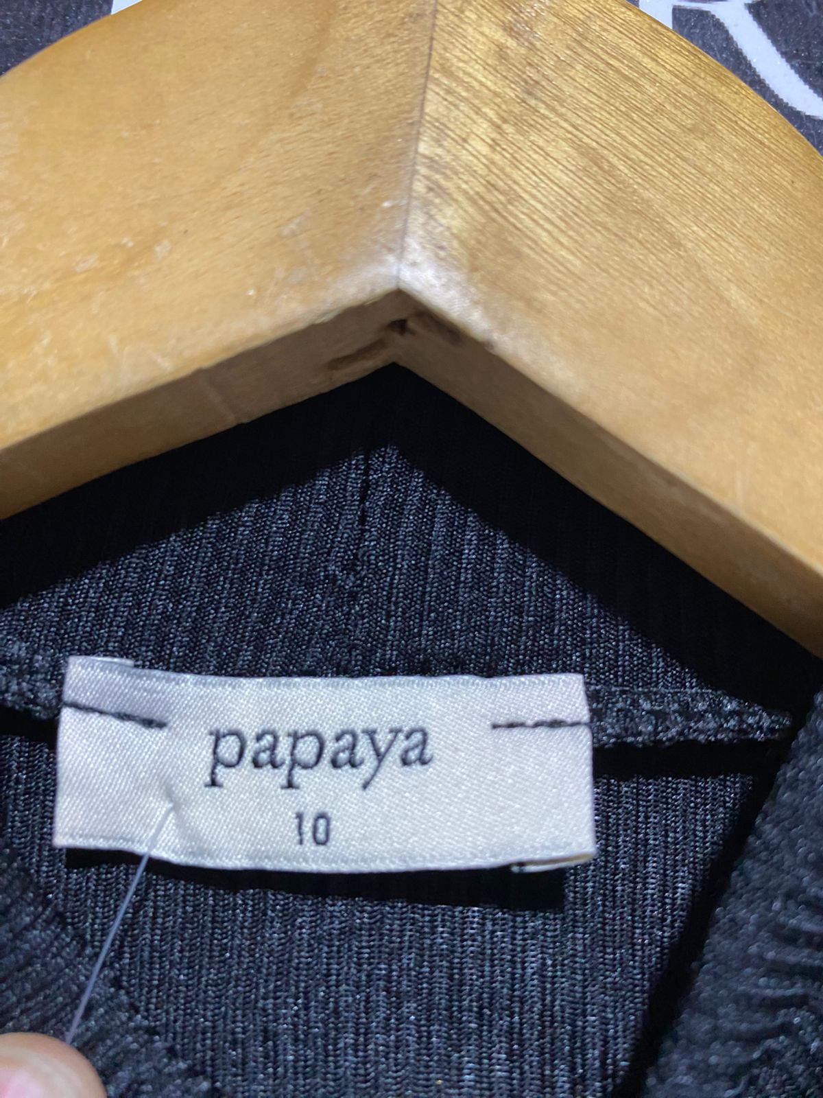 PAPAYA |S|BUST 14| B22| SLEEK BLACK RIBBED HIGH-NECK SLEEVELESS BODYSUIT
