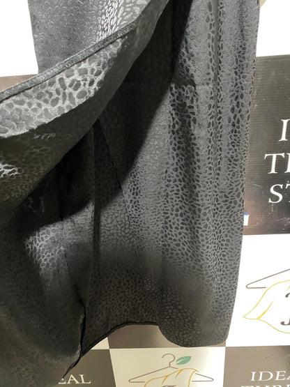 PRIMARK |S| BUST 15| B22| BLACK ANIMAL PRINT SATIN MIDI WRAP DRESS