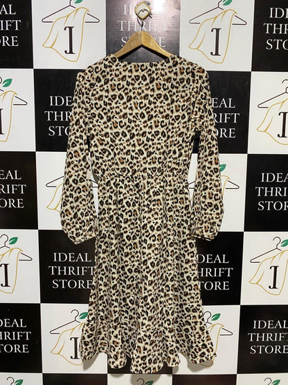 MIRACLE |M| BUST 18| B22| STYLISH LEOPARD PRINT LONG MAXI DRESS