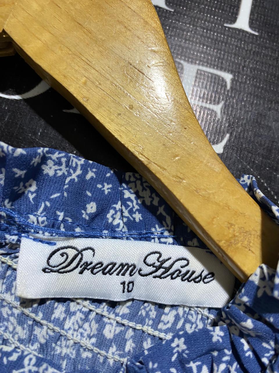 DREAM HOUSE |M| BUST 17| B21| ELEGANT BLUE FLORAL SMOCKED LONG MAXI DRESS