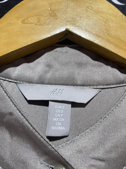 H&M |XL| BUST 22| B21| ELEGANT CHAMPAGNE SATIN BUTTON-DOWN TUNIC SHIRT