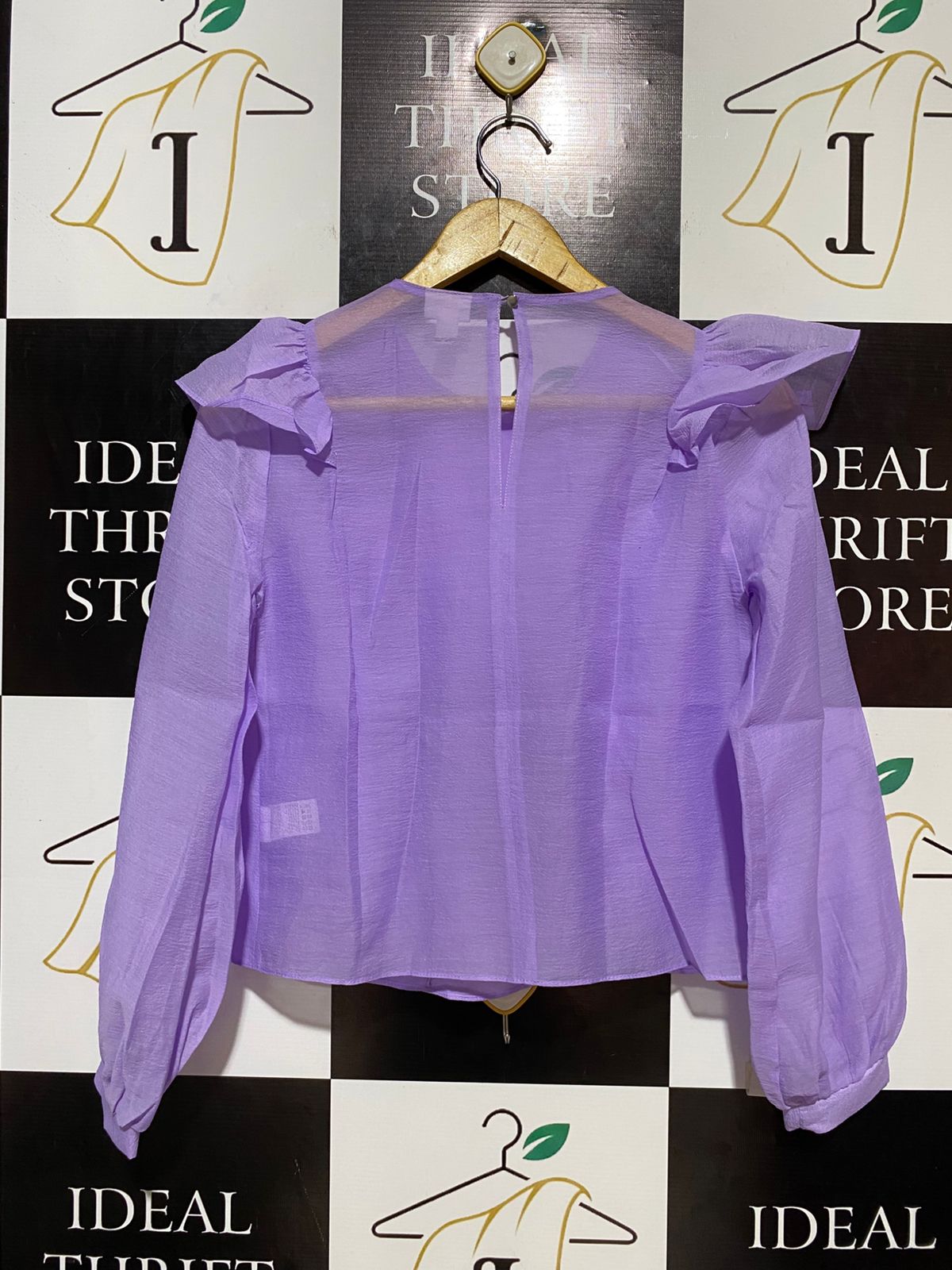 RIVER ISLAND |M| BUST 17| B21| LILAC RUFFLE LONG SLEEVE TOP