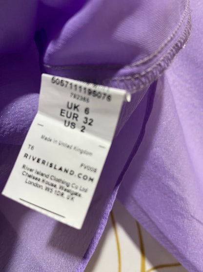 RIVER ISLAND |M| BUST 17| B21| LILAC RUFFLE LONG SLEEVE TOP