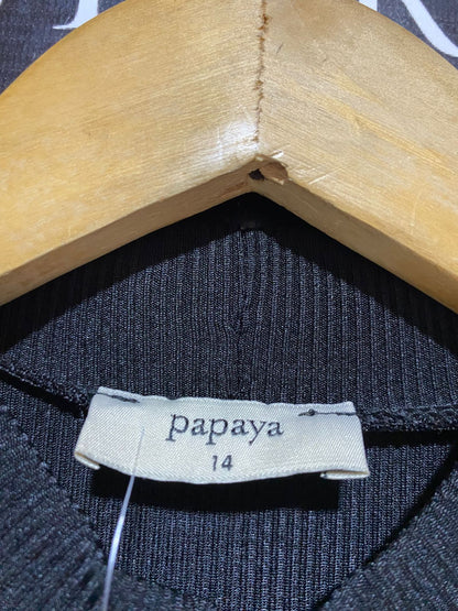 PAPAYA |S| BUST 15| B21| BLACK SLEEVELESS MOCK NECK BODYSUIT