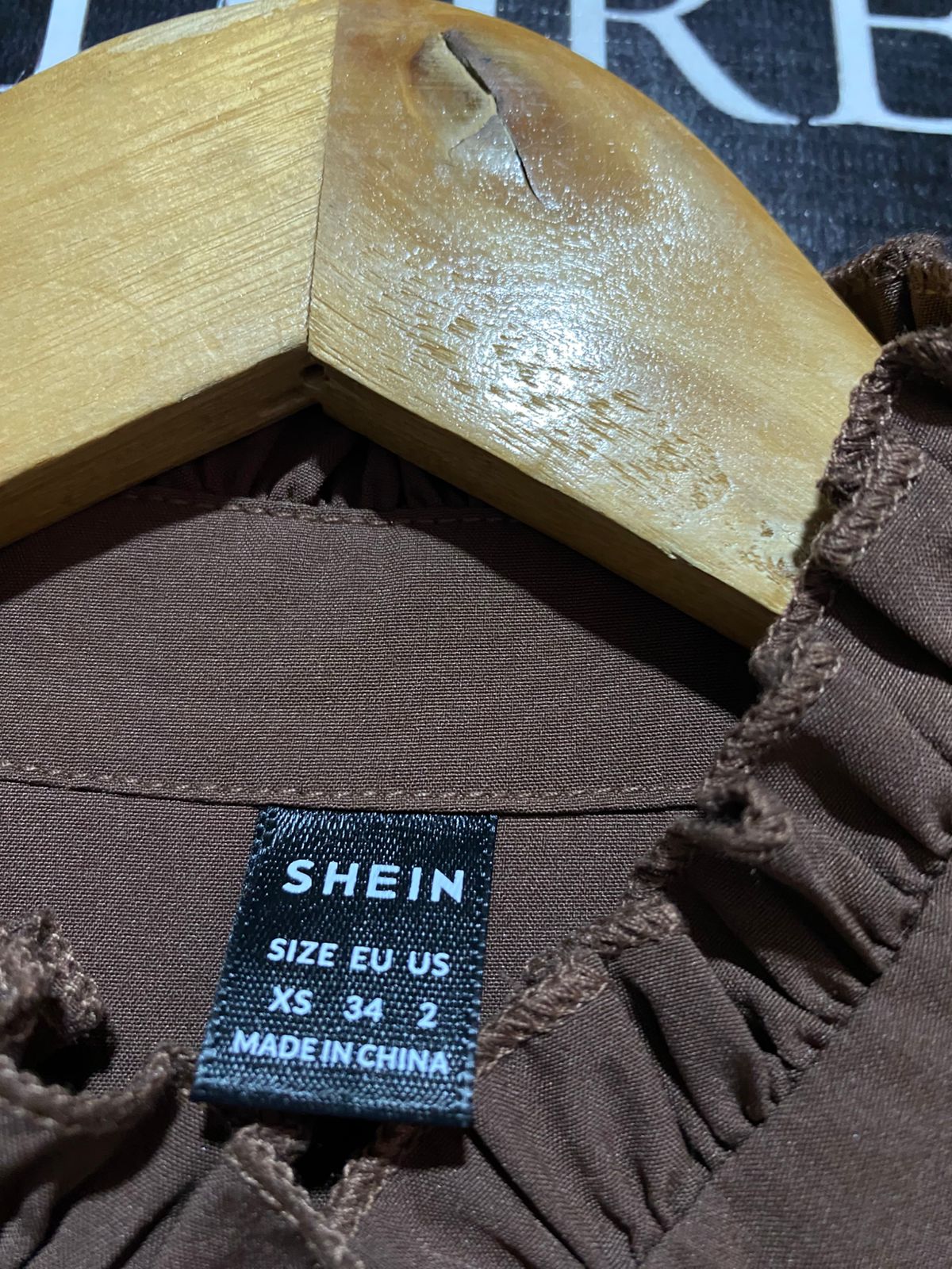 SHEIN |M| BUST 18| B21| CHOCOLATE BROWN RUFFLE BLOUSE