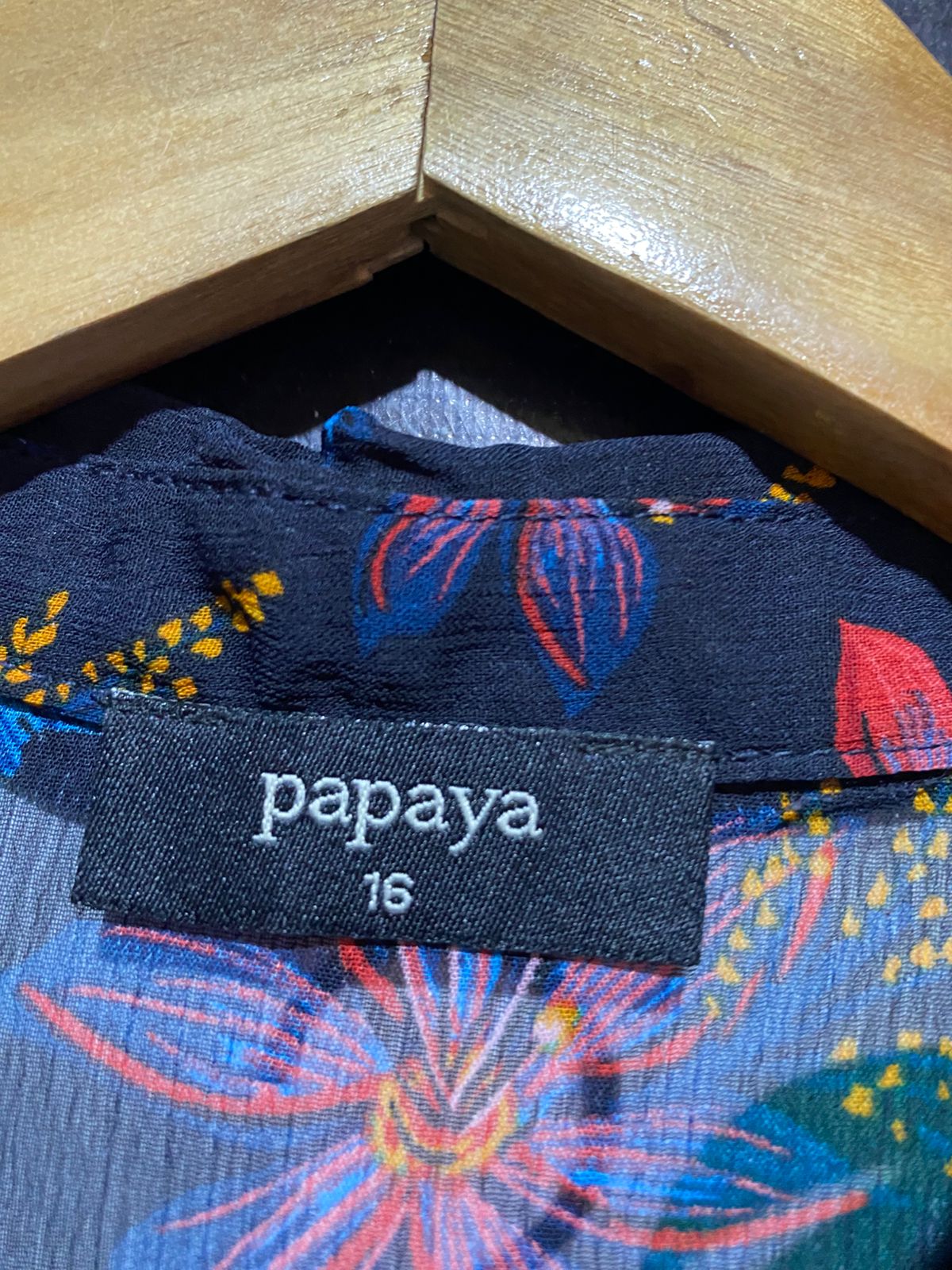 PAPAYA |XL| BUST 23| B21| NAVY FLORAL LONG SLEEVE BLOUSE