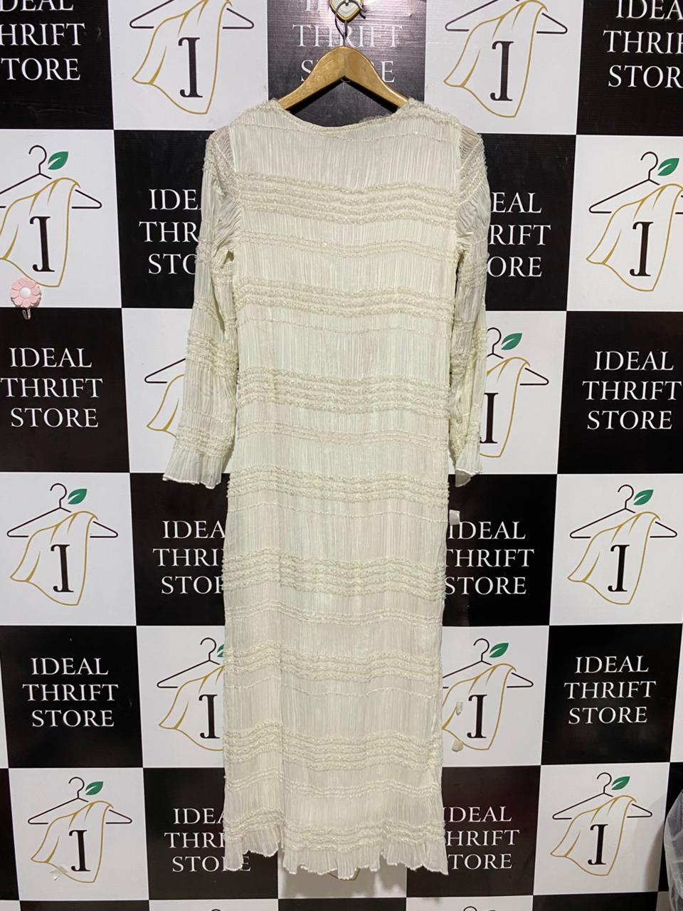 SHEIN |M| BUST 17| B21| OFF-WHITE TEXTURED MAXI DRESS