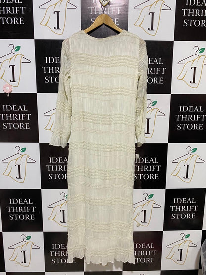 SHEIN |M| BUST 17| B21| OFF-WHITE TEXTURED MAXI DRESS