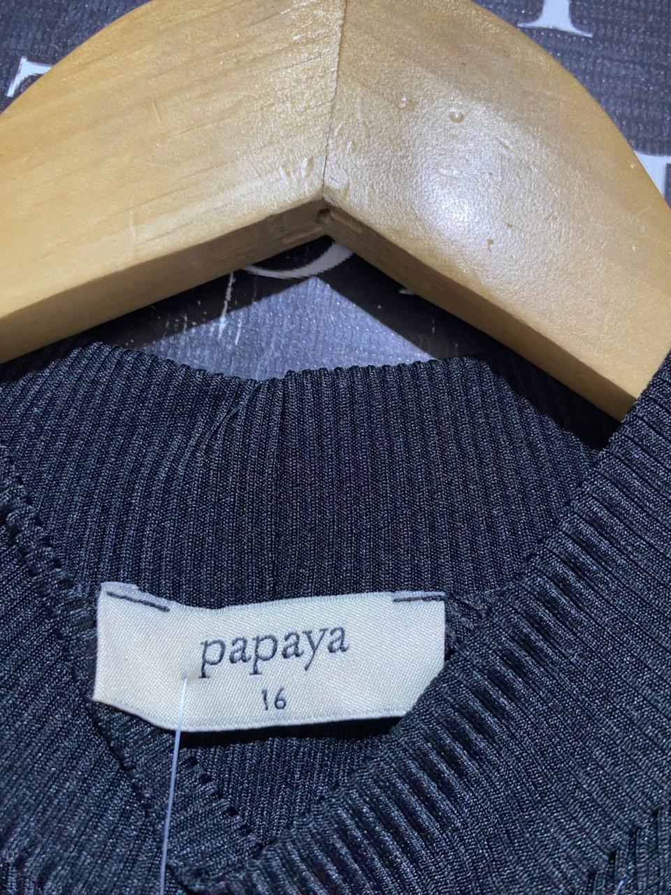 PAPAYA |M| BUST 17| B21| BLACK SLEEVELESS MOCK NECK BODYSUIT