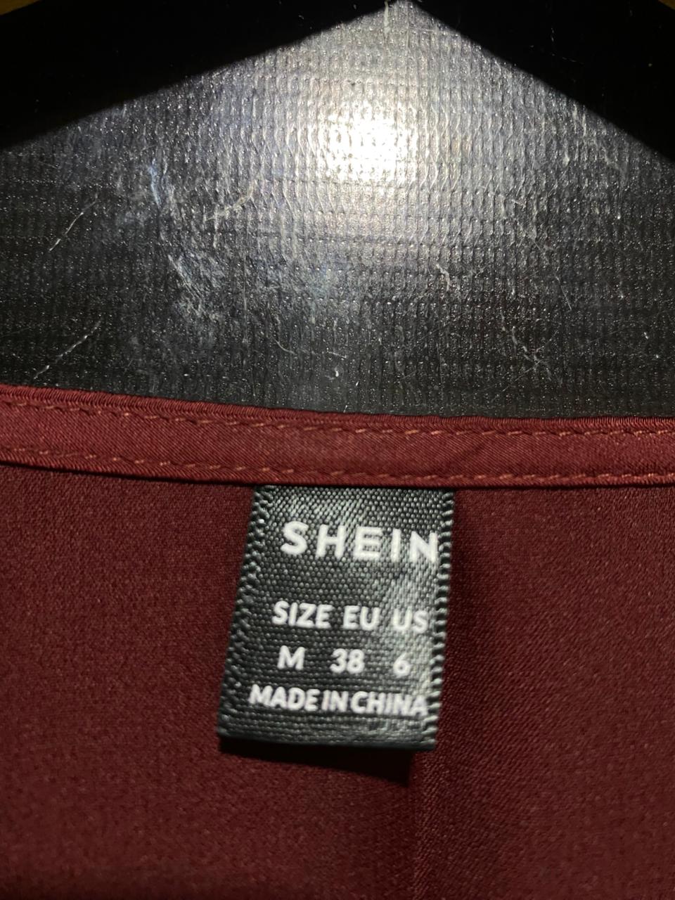 SHEIN |M| BUST 18| B21| MAROON SATIN SURPLICE MAXI DRESS