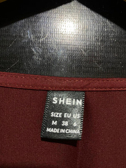 SHEIN |M| BUST 18| B21| MAROON SATIN SURPLICE MAXI DRESS