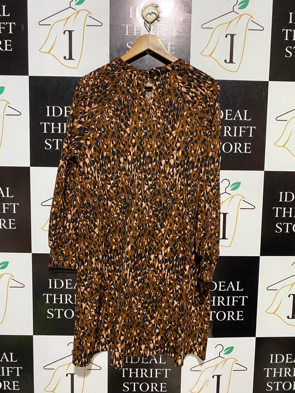 NEXT |XL| BUST 20| B21| LEOPARD PRINT MINI SHIFT DRESS