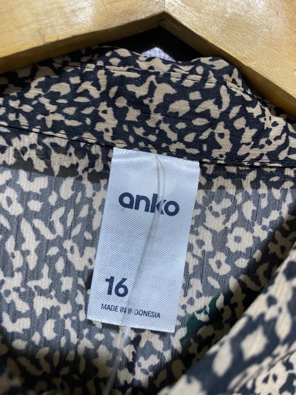 ANKO |XL| BUST 22| B21| WOMENS ANIMAL PRINT LONG SLEEVE BUTTON DOWN BLOUSE