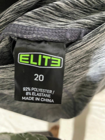 ELITE |XXL| WAIST 40| B21| WOMEN'S HIGH-WAISTED HEATHERED GREY PERFORMANCE LEGGINGS