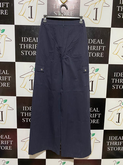 LITTLE MISTRESS |S| WAIST 26| B21| NAVY BLUE WIDE-LEG CARGO PANTS