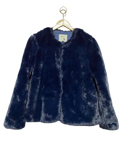 YUMI |L| BUST 21| B 22| WOMEN'S LUXE NAVY BLUE FAUX FUR JACKET