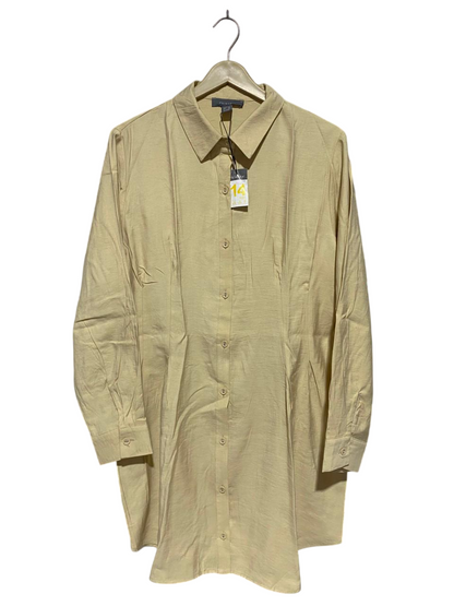 PRIMARK |L| BUST 20| B22| SOFT BEIGE BUTTON-DOWN SHIRT DRESS