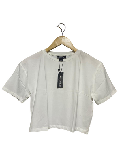 PRETTYLITTLE THING |M| BUST 18| B22| ESSENTIAL WHITE CROPPED TEE