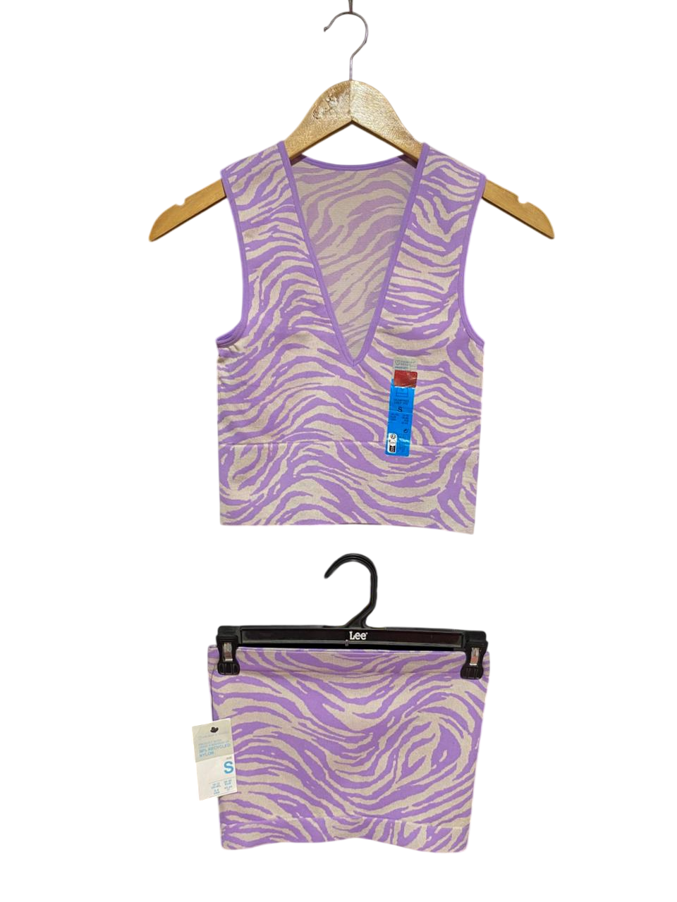 PRIMARK CARES |S| B22| LILAC ZEBRA PRINT SEAMLESS CO-ORD SET