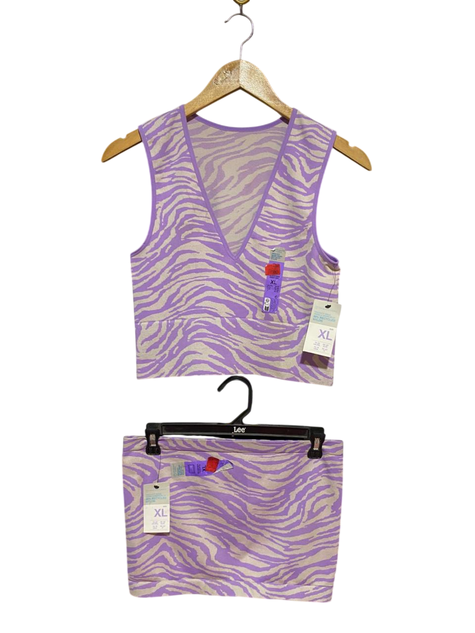 PRIMARK CARES |XL| B22| LILAC ZEBRA PRINT SEAMLESS CO-ORD SET