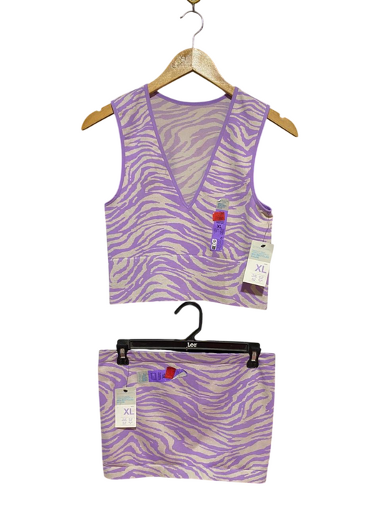 PRIMARK CARES |XL| B22| LILAC ZEBRA PRINT SEAMLESS CO-ORD SET