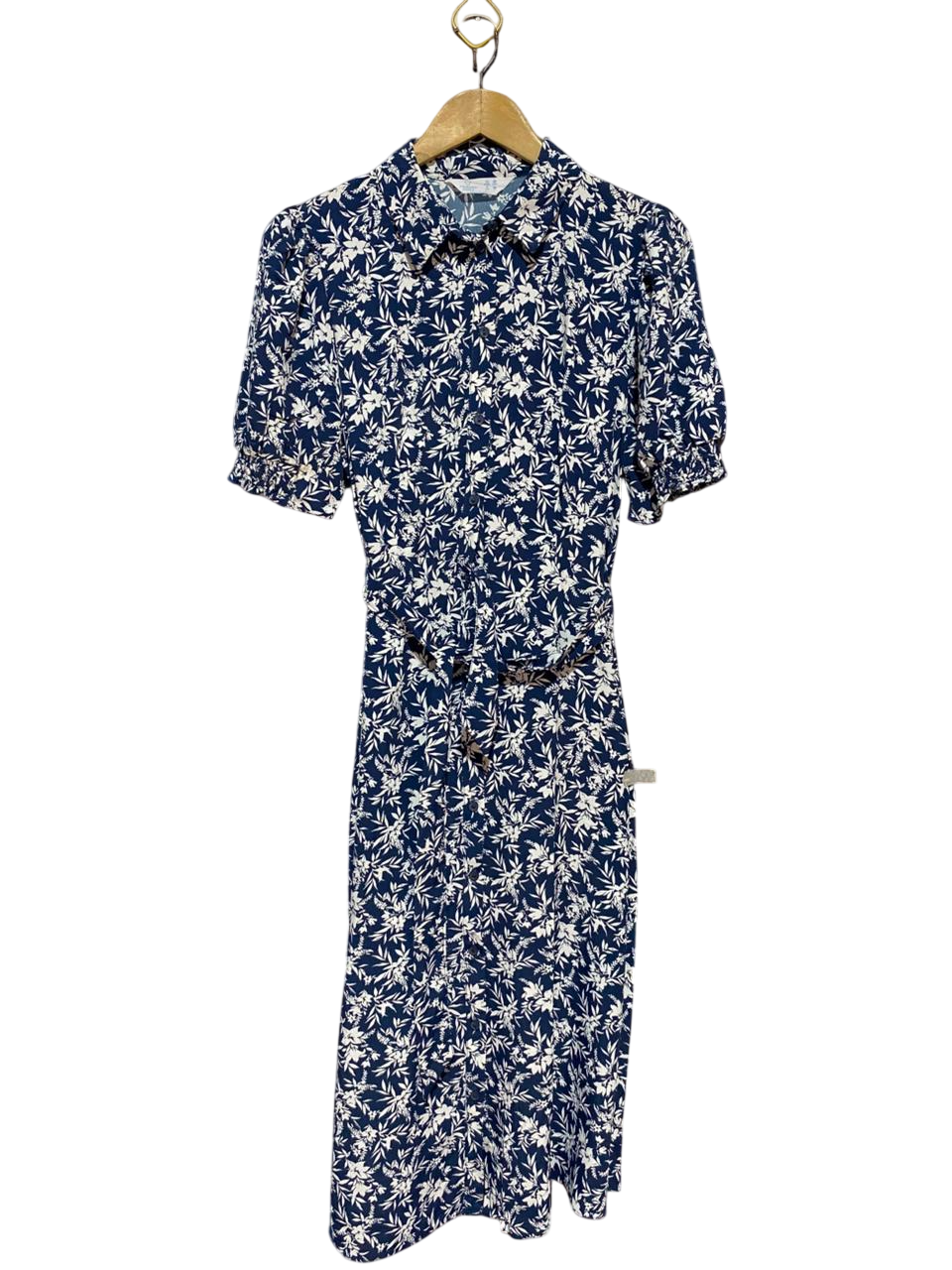 PRIMARK CARES |M| BUST 17| B22| TIMELESS NAVY & WHITE FLORAL BUTTON-DOWN MIDI DRESS