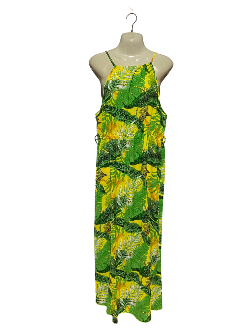 SHEIN |L| BUST 20| B23| TROPICAL PALM PRINT HALTER MAXI DRESS