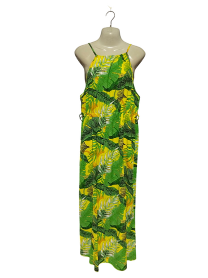 SHEIN |L| BUST 20| B23| TROPICAL PALM PRINT HALTER MAXI DRESS