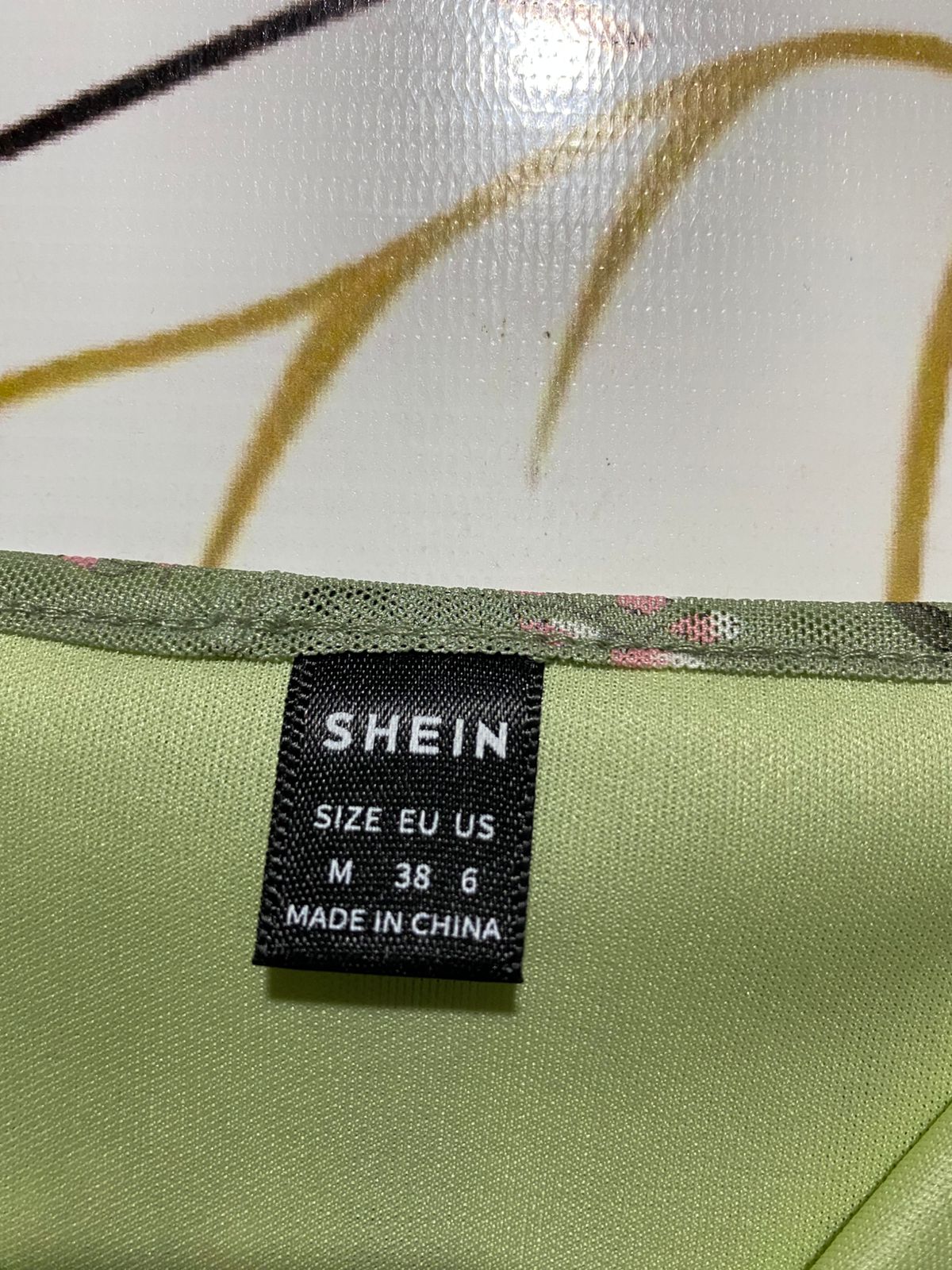 SHEIN |M| BUST 15| B23| SAGE GREEN FLORAL MESH MINI SLIP DRESS
