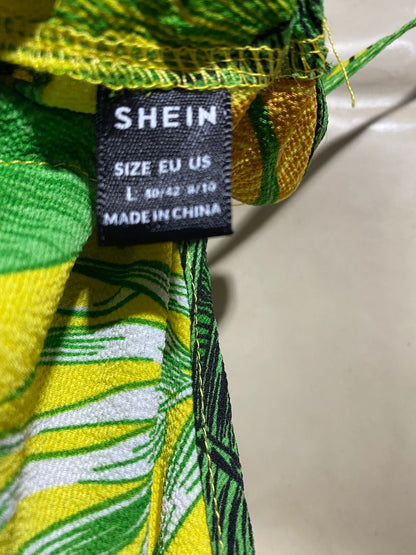 SHEIN |L| BUST 20| B23| TROPICAL PALM PRINT HALTER MAXI DRESS