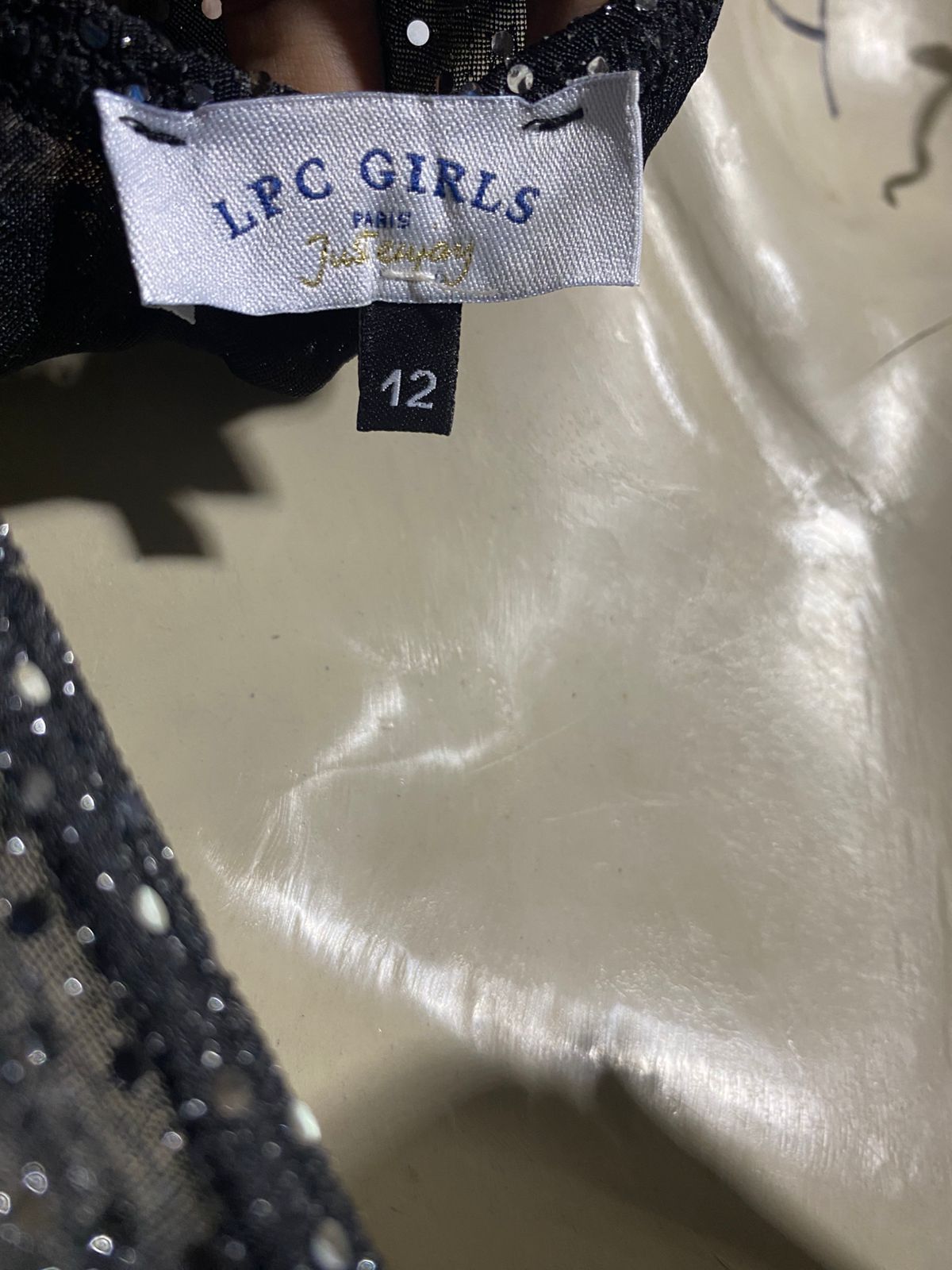 LPC GIRLS |S| BUST 14| B23| SHIMMERING BLACK ONE-SHOULDER SEQUIN PARTY TOP