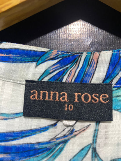 ANNA ROSE |L| BUST 20| B23| TROPICAL PALM LEAF BUTTON-DOWN BLOUSE