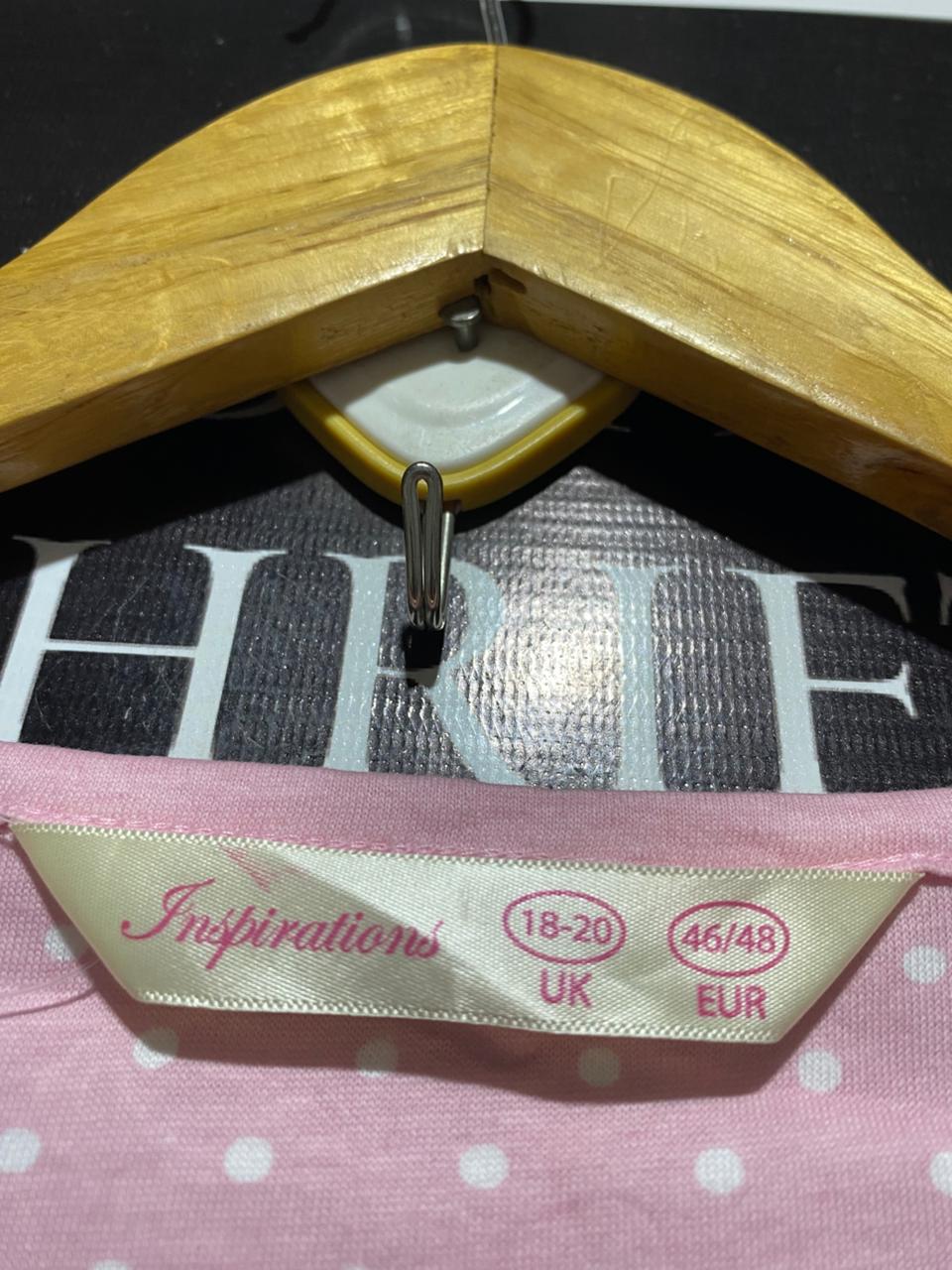 INSPIRATIONS |XL| B23| DUSTY PINK POLKA DOT COTTON PYJAMA SET