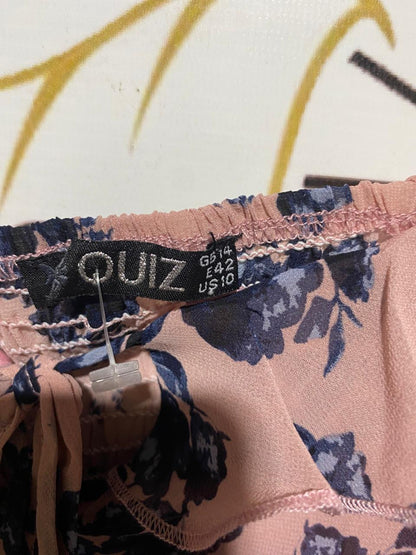 QUIZ |M| BUST 17| B23| ROMANTIC DUSTY PINK FLORAL PEPLUM BLOUSE