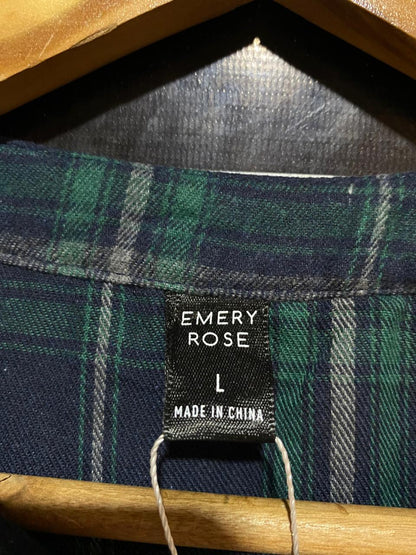 EMERY ROSE |XL| BUST 21| B22 |NAVY AND GREEN CHECKED HENLEY TUNICE