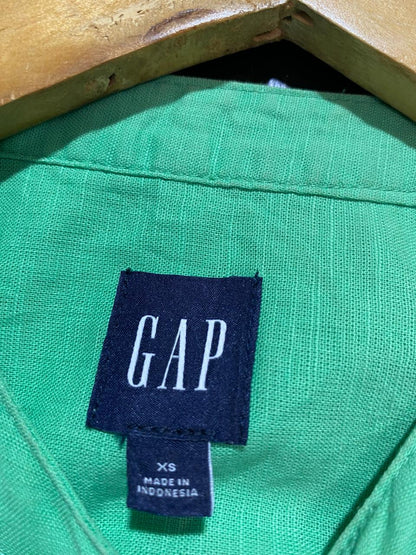 GAP |L| BUST 18| B22| VIBRANT MINT GREEN PUFF-SLEEVE SHIRT DRESS WITH BELT