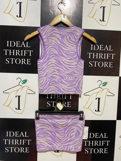 PRIMARK CARES |S| B22| LILAC ZEBRA PRINT SEAMLESS CO-ORD SET