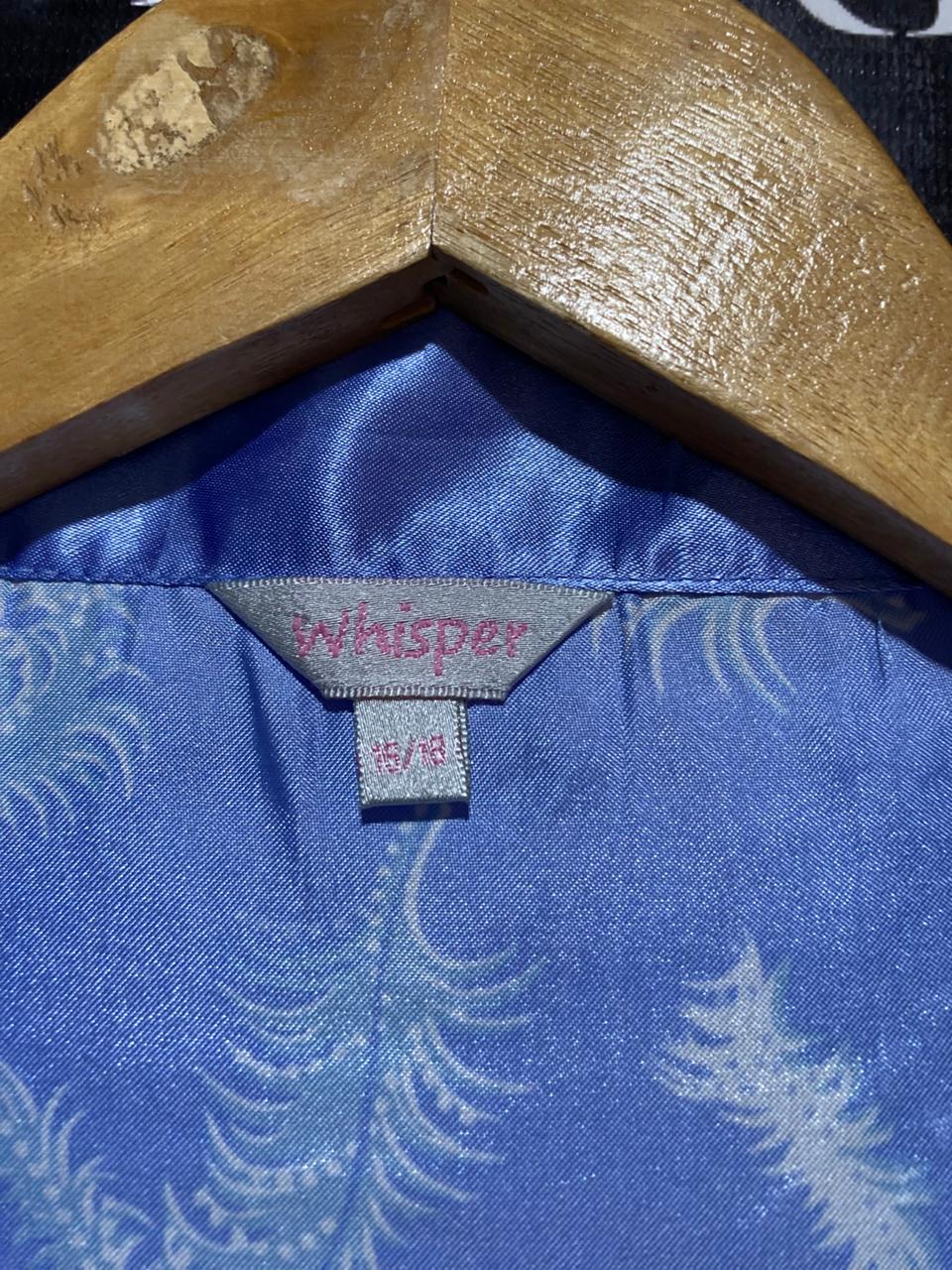WHISPER | XL| B22| LUXE BLUE SATIN FEATHER PRINT PAJAMA SET