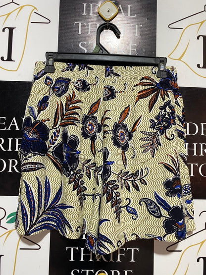 NUTMEG |M| WAIST 28| B22| VIBRANT TROPICAL FLORAL HIGH-WAISTED SHORTS