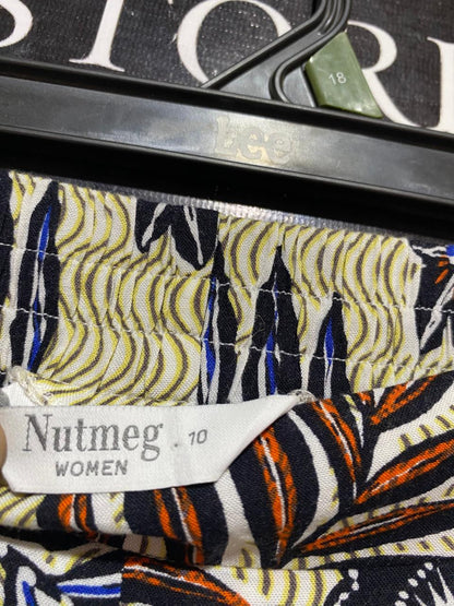 NUTMEG |M| WAIST 28| B22| VIBRANT TROPICAL FLORAL HIGH-WAISTED SHORTS