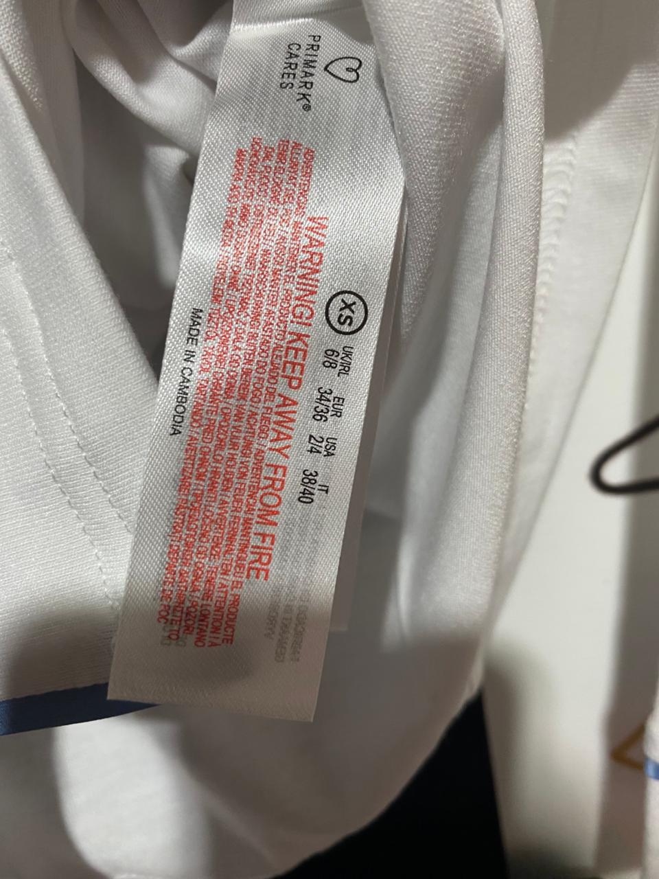PRIMARK CARES |S| B22| CLASSIC WHITE JERSEY PAJAMA SET WITH CONTRAST PIPING