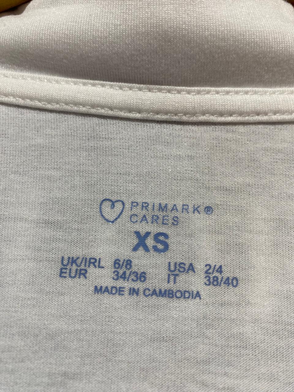PRIMARK CARES |S| B22| CLASSIC WHITE JERSEY PAJAMA SET WITH CONTRAST PIPING