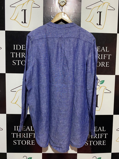 M&S |XL| BUST 25| B22| CHAMBRAY BLUE LINEN-BLEND TUNIC