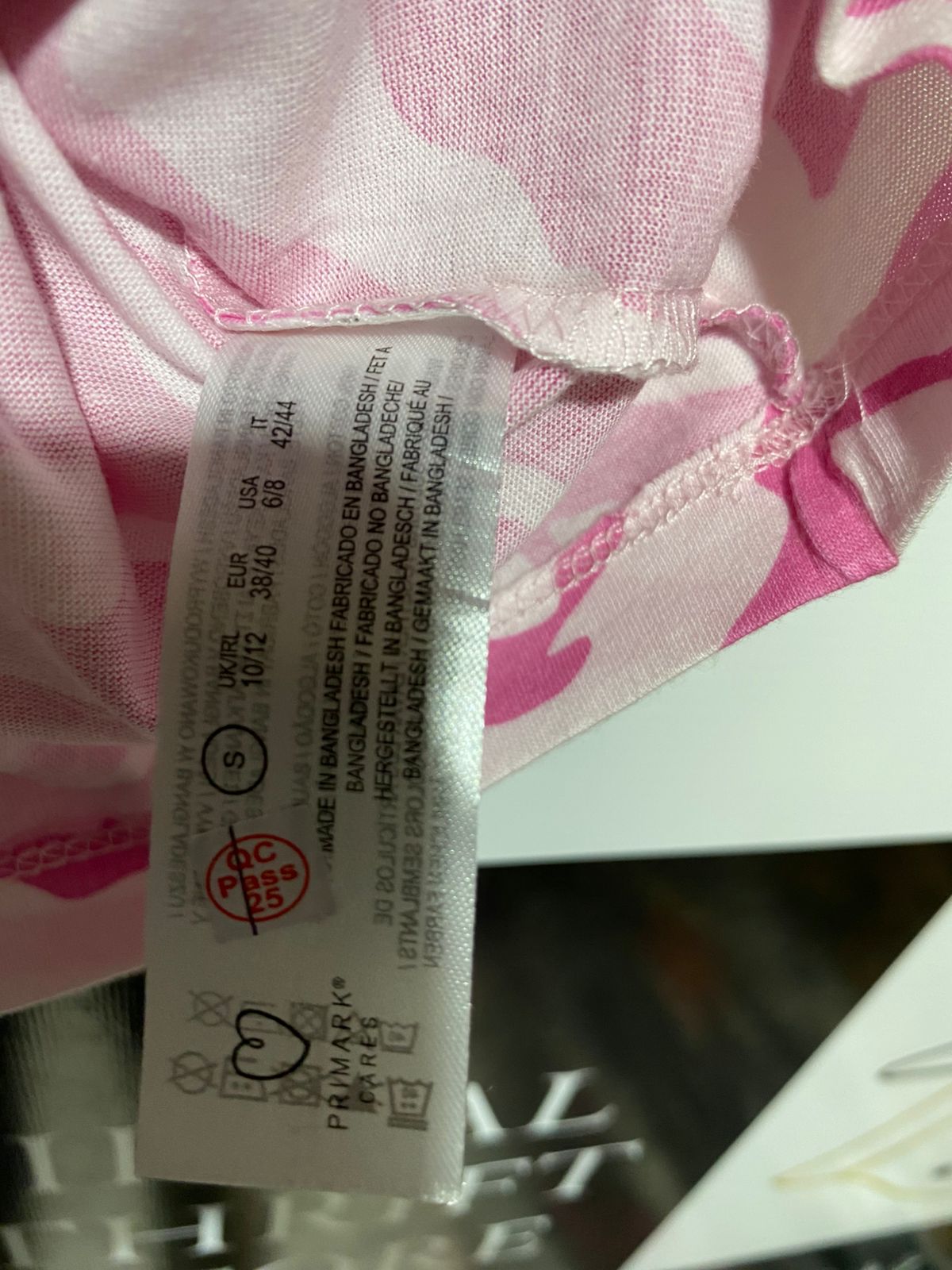 PRIMARK CARES |S| BUST 19| B22| VIBRANT PINK ZEBRA PRINT CASUAL TEE