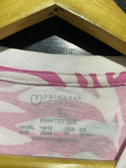 PRIMARK CARES |S| BUST 19| B22| VIBRANT PINK ZEBRA PRINT CASUAL TEE