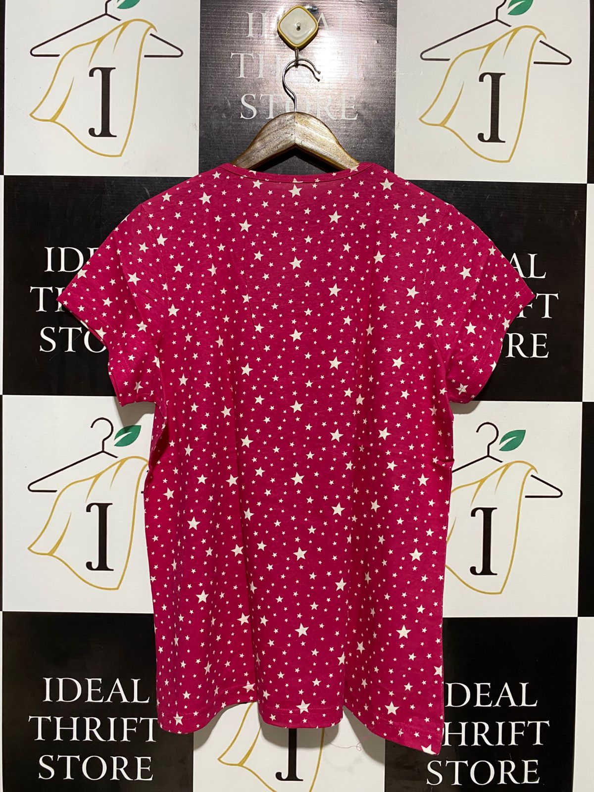 IMANI |XL| BUST 22| B22| CHERRY PINK STAR PRINT CASUAL TEE