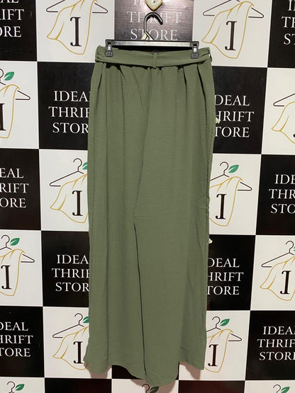 BOOHOO |M| WAIST 28| B22| SAGE GREEN HIGH-WAISTED WIDE-LEG TROUSERS